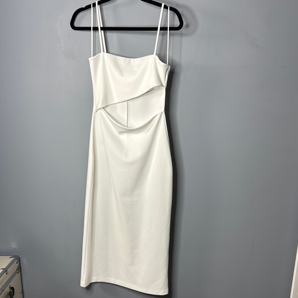 Elegant White Spaghetti Strap Dress